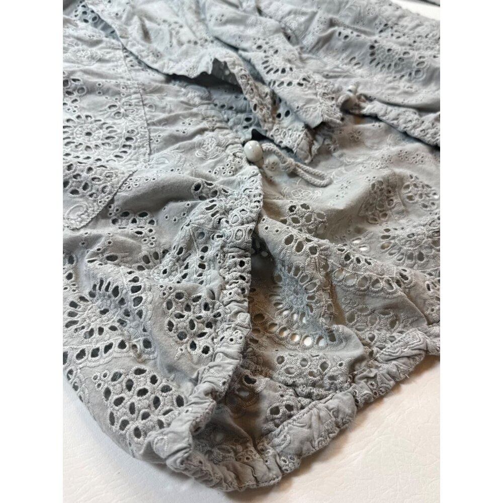 Sundance Womens Light Gray Eyelet Embroidered Open Cardigan Small (bin D197) - Picture 3 of 9